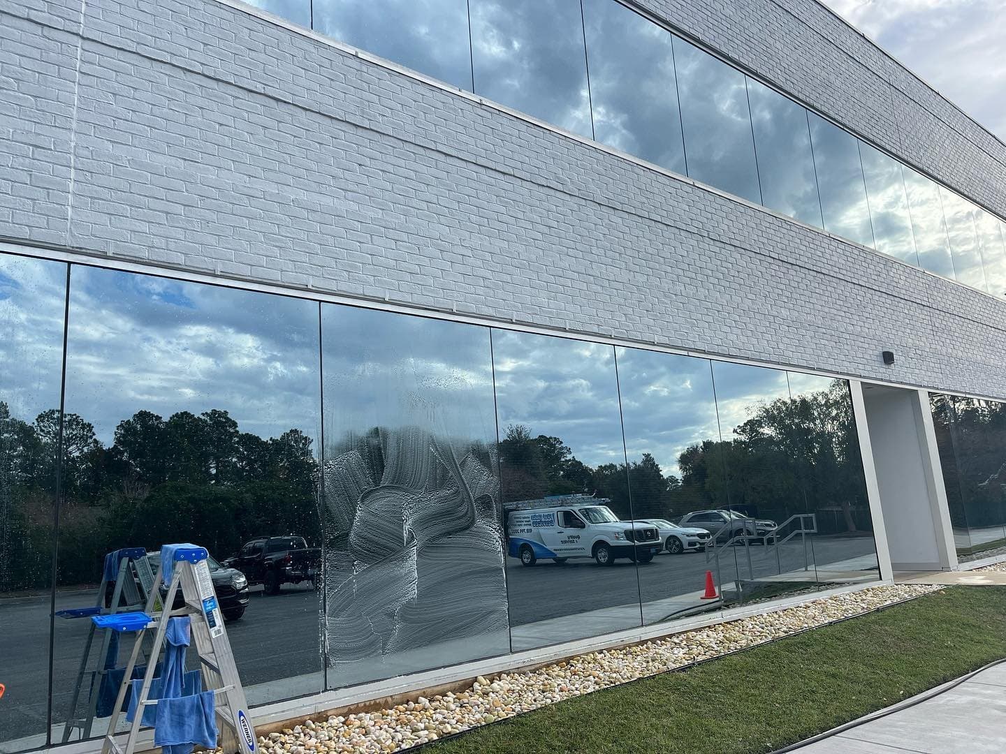 Commercial cleaning of an office building